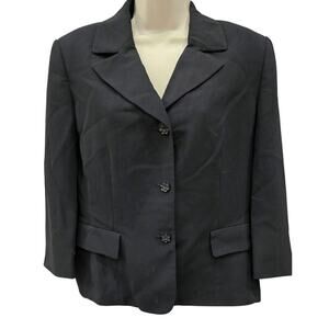 LE SUIT Black Blazer Jacket Notched Collar Single Breasted 3 button Suit Jacket